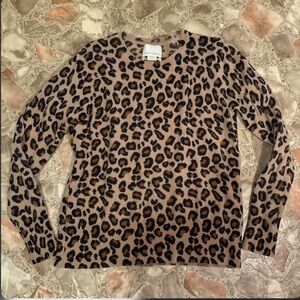 Cynthia Rowley Tan and Black Leopard Sweater